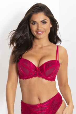 Confession Padded Underwired Bra - Red/Black