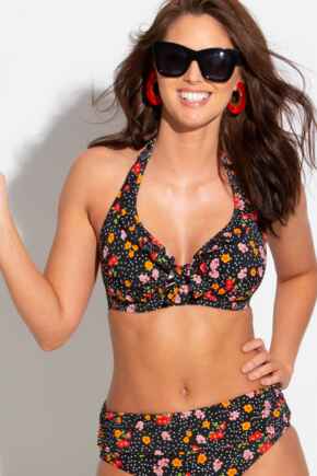 Hot Spots Halter Underwired Top - Ditsy