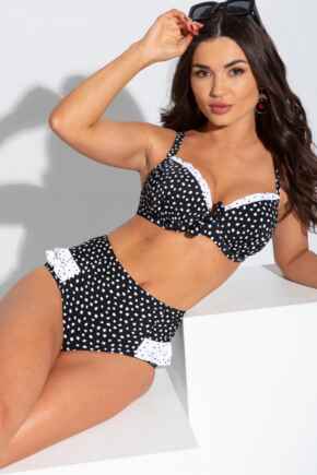 Hot Spots High Waisted Control Brief - Black/White