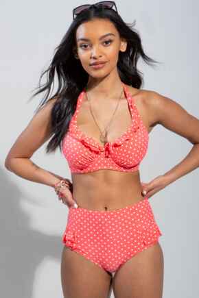 Hot Spots High Waisted Control Brief - Coral