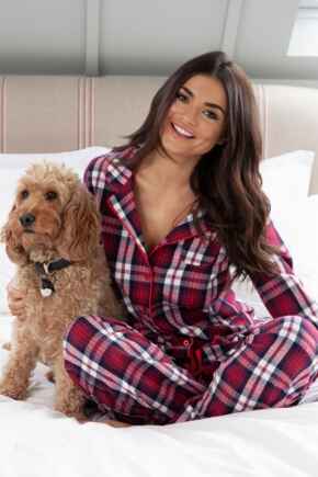 Cosy Check Pyjama Set - Navy/Red/White