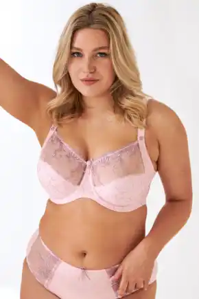 Imogen Rose Embroidered Bra D-M - Pink/Taupe