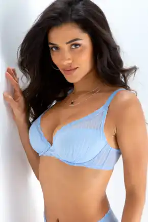 Luxe Linear Contour Padded Bra - Powder Blue