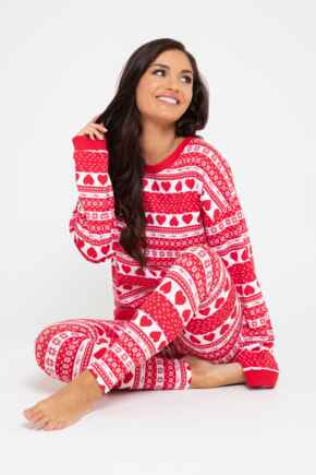Fairisle Cotton Jersey Pyjama Set - Red White