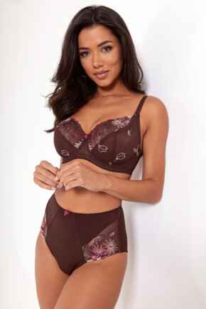 St Tropez Full Cup Deep Brief Set - Chocolate/Red