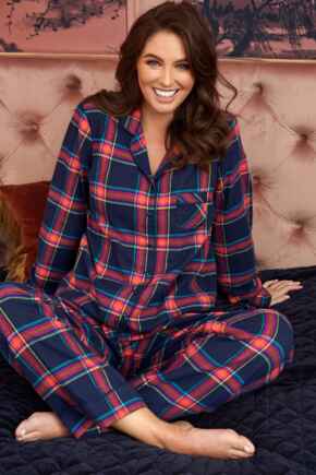 Cosy Check Pyjama Set - Navy Mix