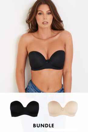 Definitions Strapless Bra Bundle - Black and Natural