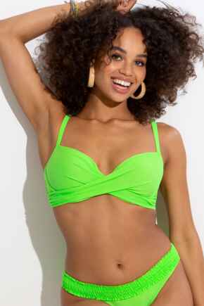 Free Spirit Lightly Padded UW Twist Front Top - Lime