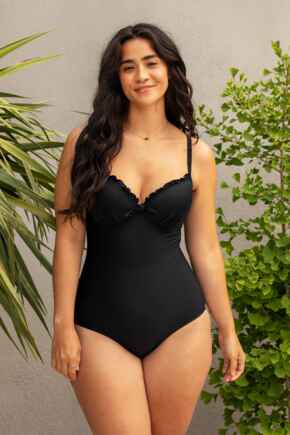 Splash Padded Underwired Control Swimsuit - Black