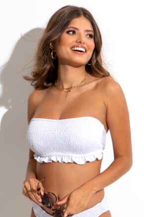 Free Spirit Strapless Underwired Bikini Top - White