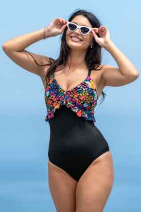 Frill Ditsy Control Swimsuit