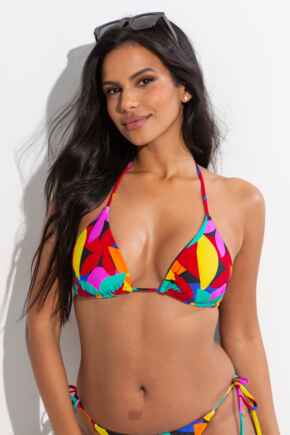 Maya Bay Reversible Non-Wired Halter Triangle Top - Multi