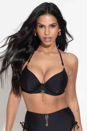 St Barts Underwired Lightly Padded Bikini Top - Black