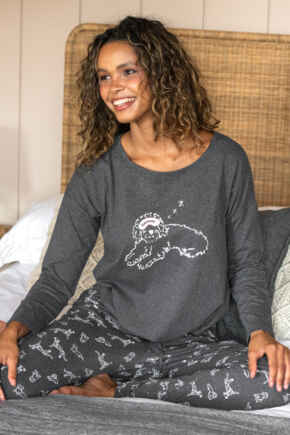 Jersey Cotton Cockapoo Pyjama Set - Grey/Silver