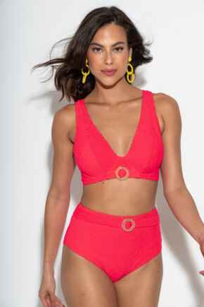 Ibiza Tummy Control Belted Bikini Brief - Pink
