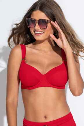 Hawaii Underwired Non Padded Bikini Top  - Red