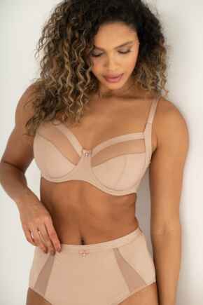 Viva Luxe Non-Padded Side Support Bra D-J - Toffee