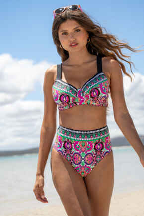 Maldives High-Waist Control Bikini Brief  - Multi