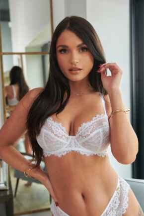 India Eyelash Lace Underwired Bra  - White