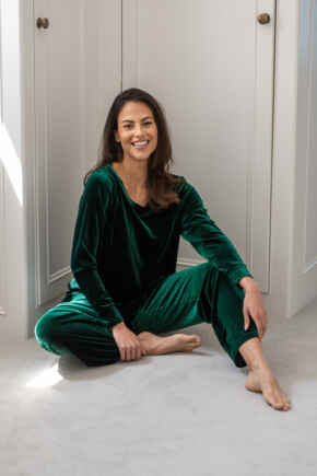Velour Lounge Pyjama Set - Forest