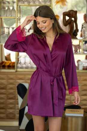 Dusk Short Dressing Gown - Berry/Pink