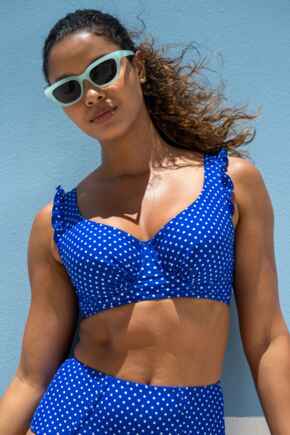 Sicily Longline Underwired Top - Blue/White