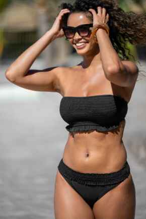 Free Spirit Frill Waist Bikini Brief - Black