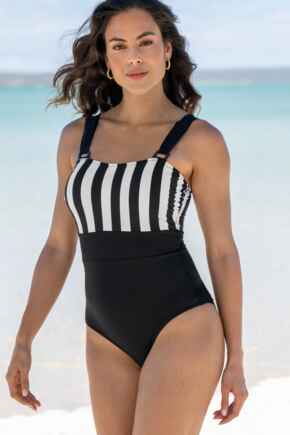 Tall Palm Springs Tummy Control Swimsuit - Black/White