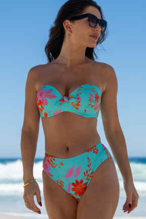 Heatwave High-Leg Control Bikini Brief - Aqua/Orange