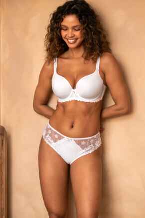 Sofia Embroidered Lace Bikini Brief - White