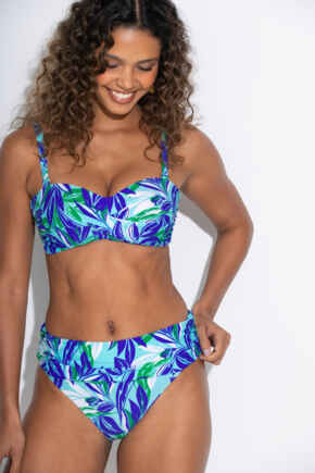 Santa Monica Foldover Bikini Brief - Aqua Palm