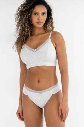 Love To Lounge Cotton Lightly Padded Non-Wired Bra - Grey Marl