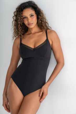 Love To Lounge Cotton Non-Wired Bodysuit - Black