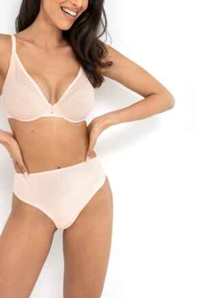 Charmed Lightly Padded Plunge Bra  - Pearl