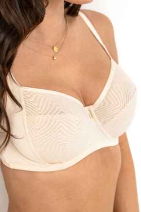 Charmed Underwired Non-Padded Side Support Bra D-J - Pearl