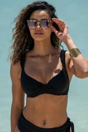 Ocean Breeze Underwired Non-Padded Bikini Top - Black