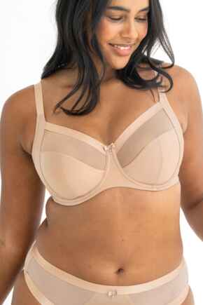 Viva Luxe Non-Padded Side Support Bra D-J - Toffee