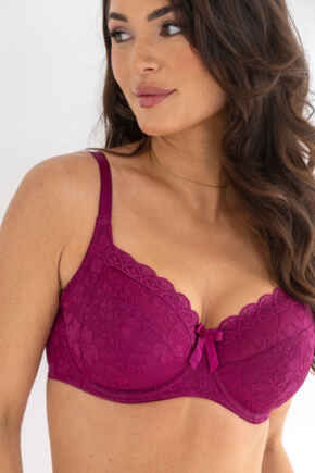 Rebel Underwired Side Support Bra D-J - Pink Orchid