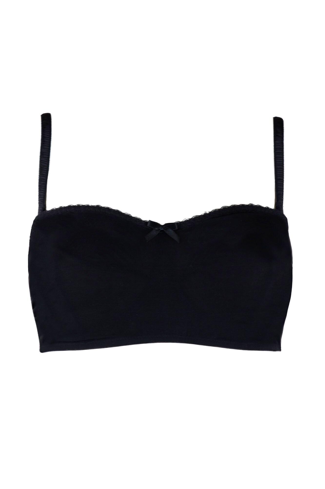 Shadow Removable Straps Underwired Non Padded Bandeau | Black | Pour Moi