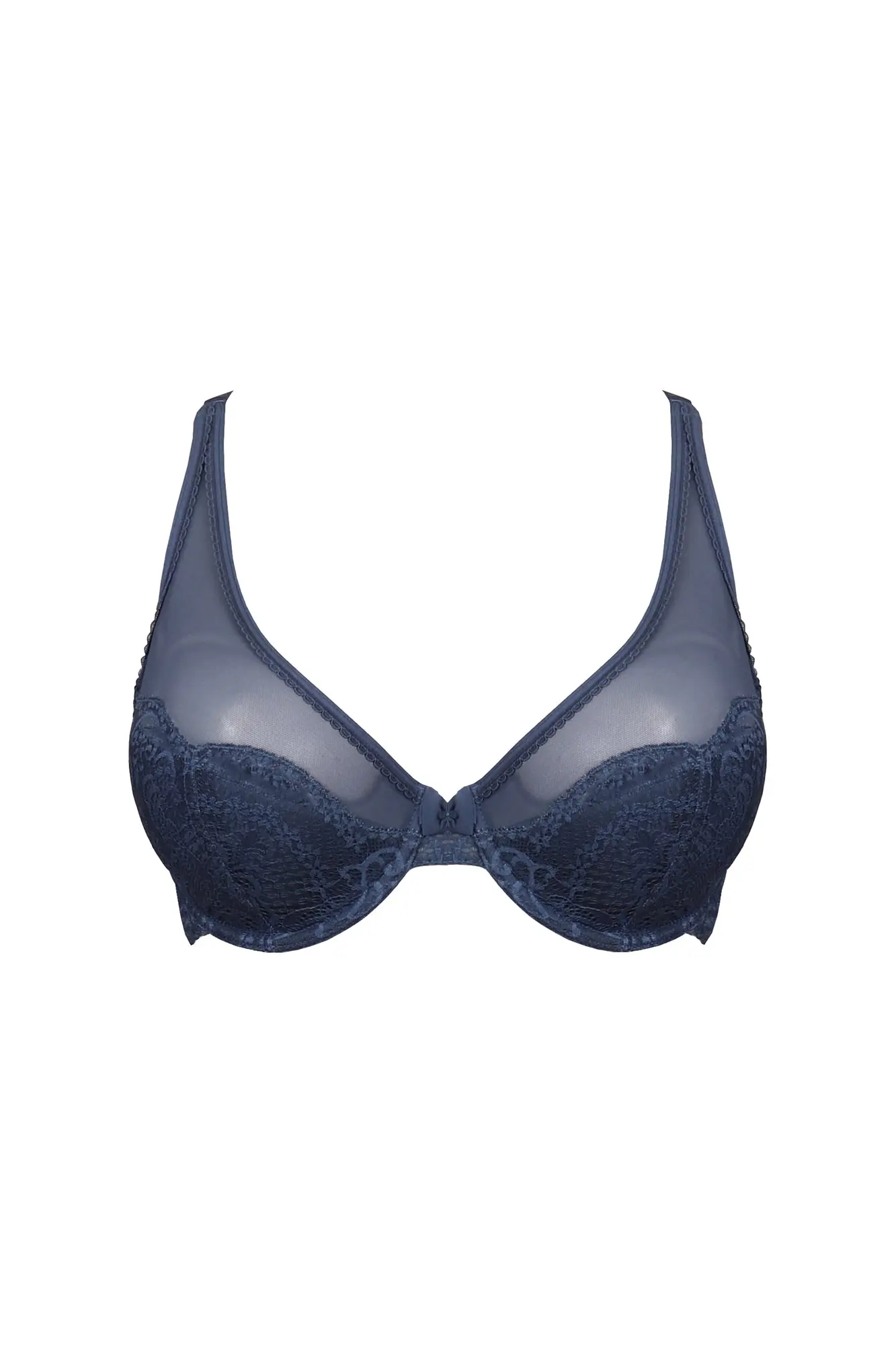 Delice Lined High Apex Plunge UW Bra in Ink | Pour Moi Clothing