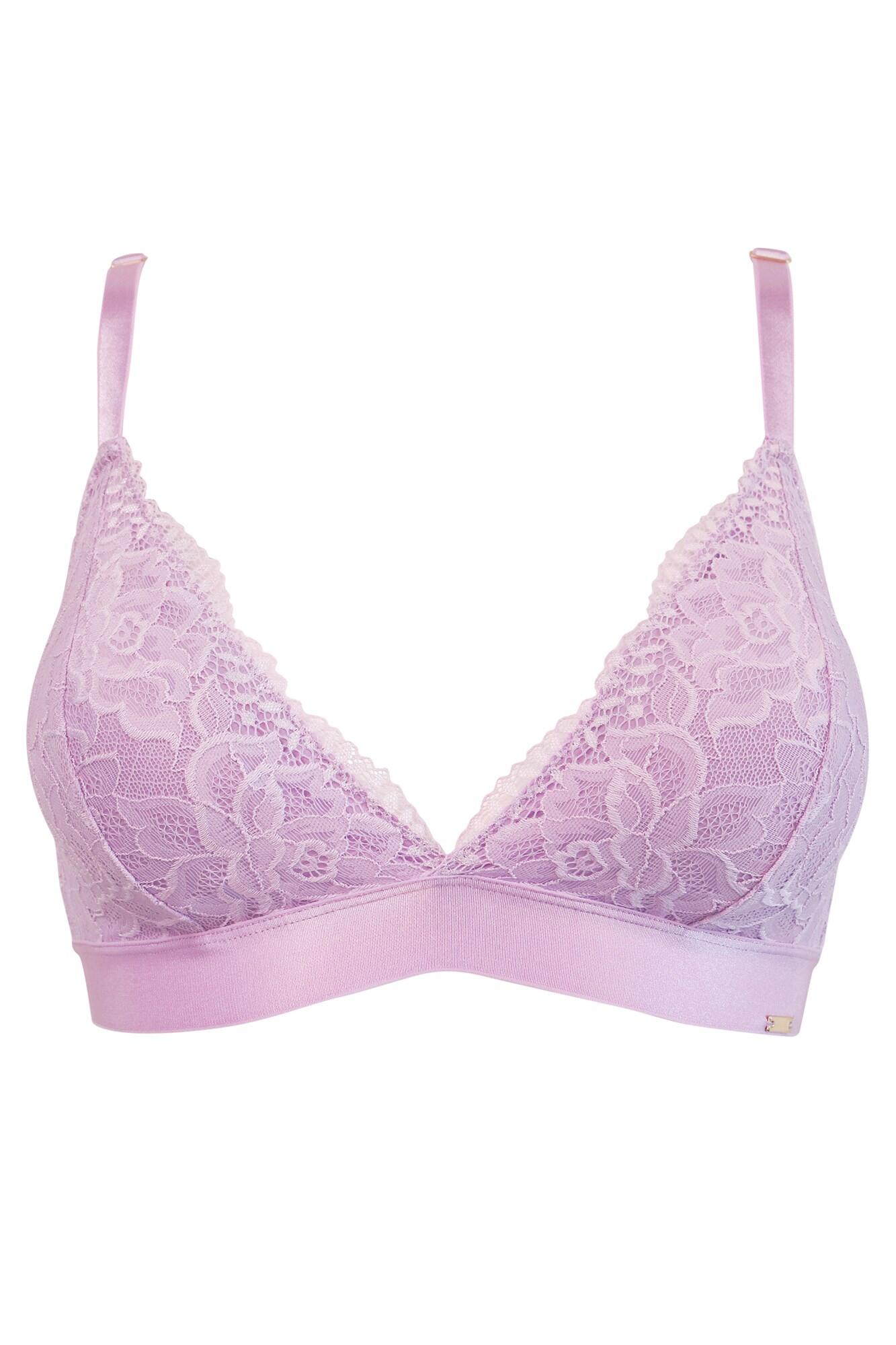 India Removable Padded Soft Triangle Bra in Lilac Pour Moi Clothing