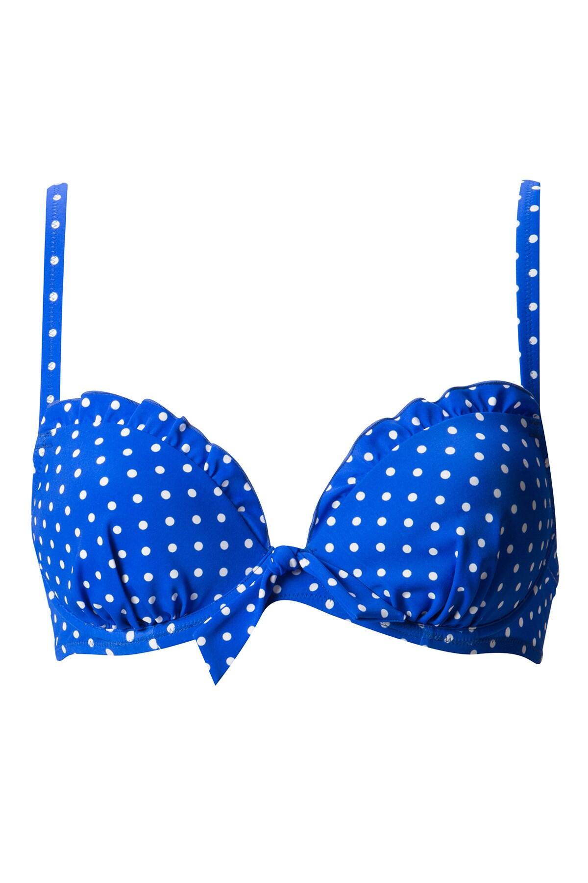 Hot Spots Padded Underwired Top in Ultramarine | Pour Moi Clothing