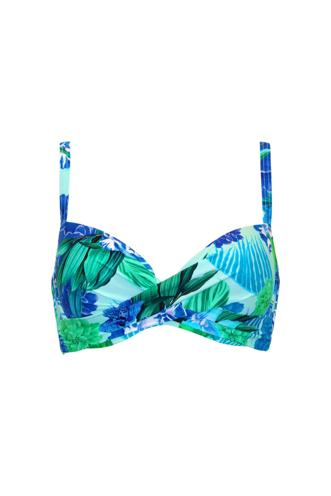 Pour Moi Free Spirit lightly padded underwired twist front bikini top in black