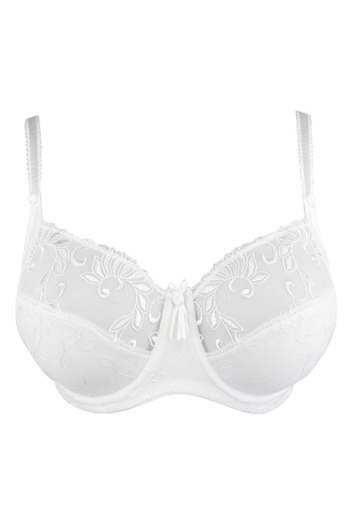 Imogen Rose Embroidered Bra DM in White Pour Moi Clothing