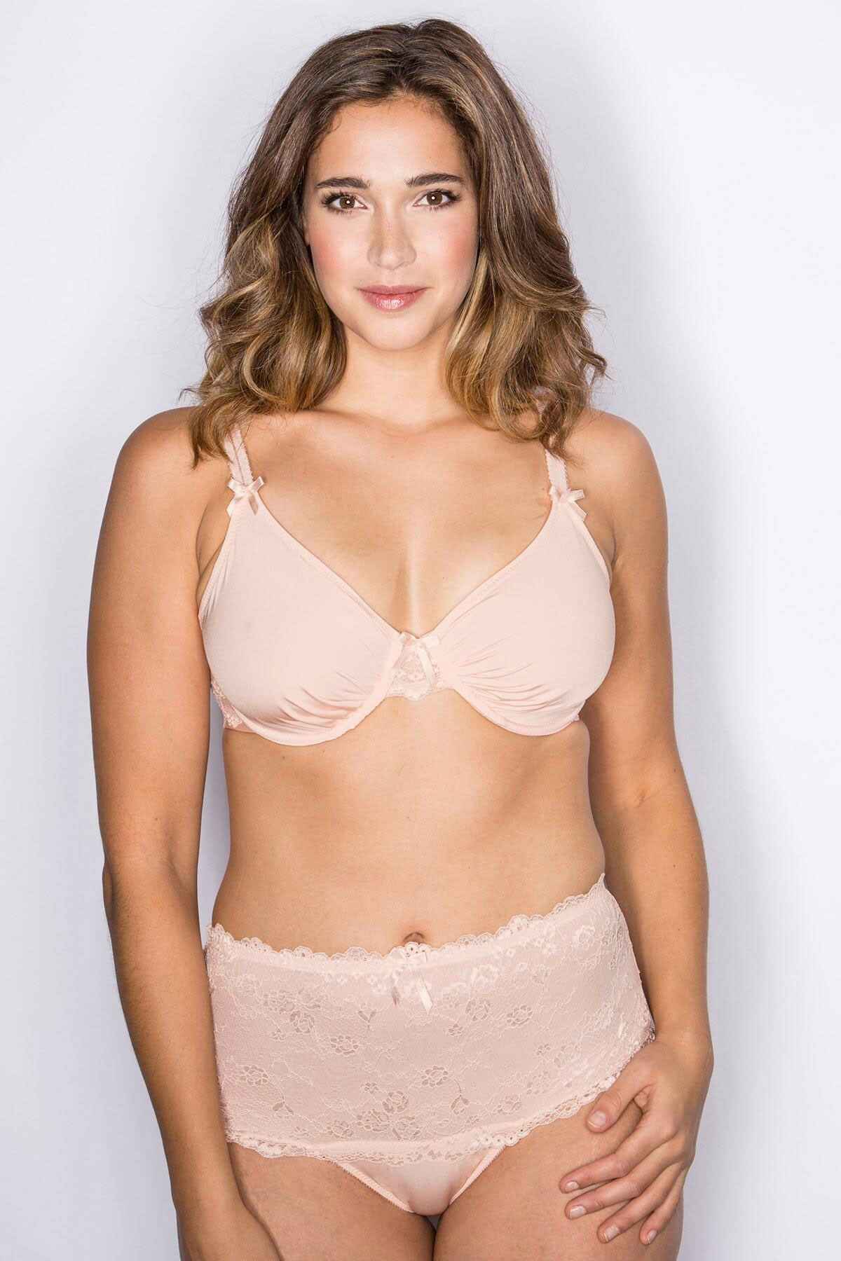 Charnos Rosalind High Waist Briefs Lace Full Briefs In Soft Pink