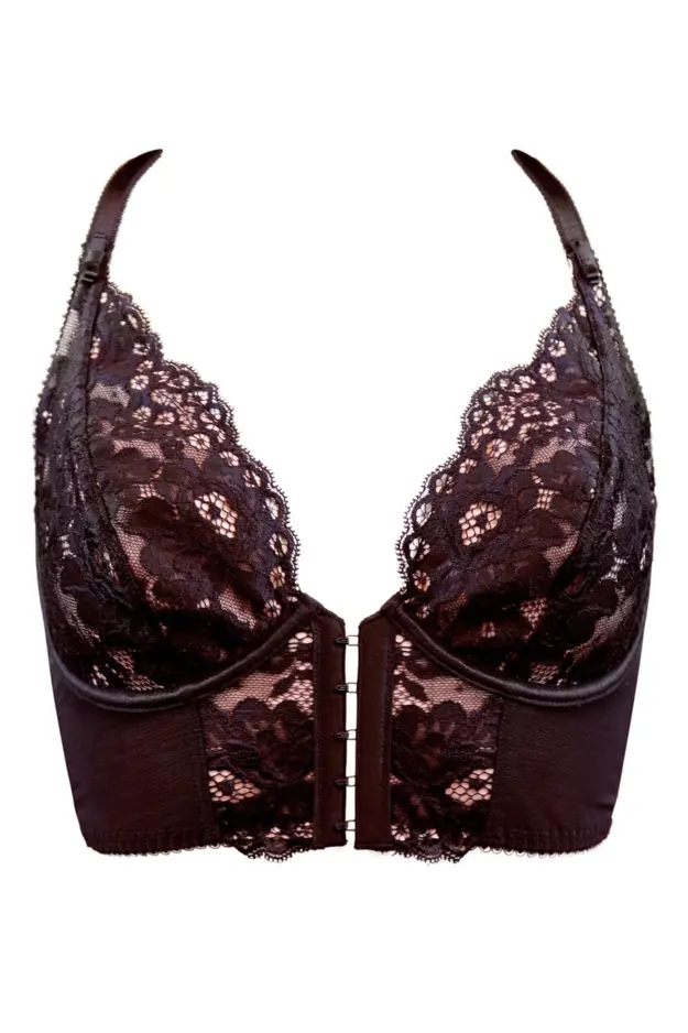 Pour Moi Black Amour Accent Front Fastening Underwired Bralette