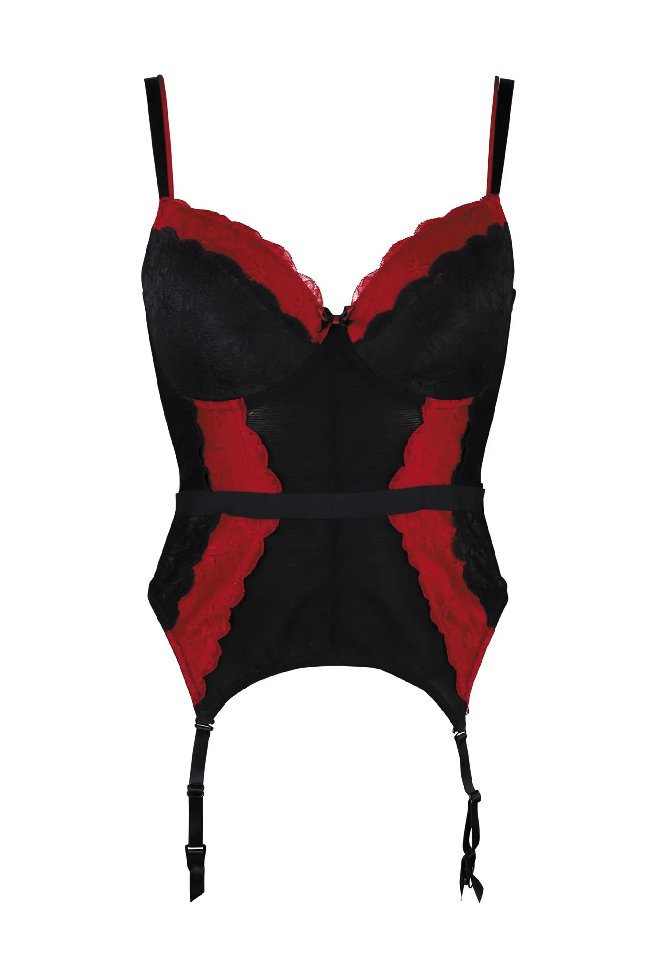Allure Underwired Basque | Black/Red | Pour Moi