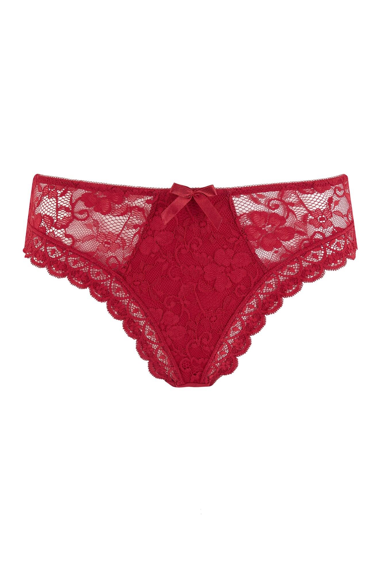 Rebel High Leg Brief in Red | Pour Moi Clothing