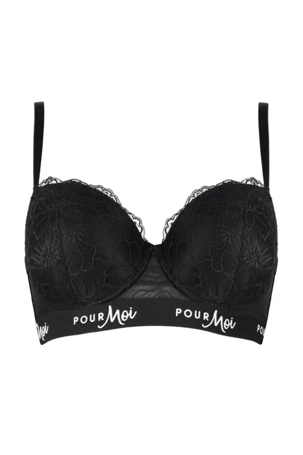 Pour Moi Madison Underwired Non Padded Lace Bow Stretch Bra Honey Size 36F  36 F