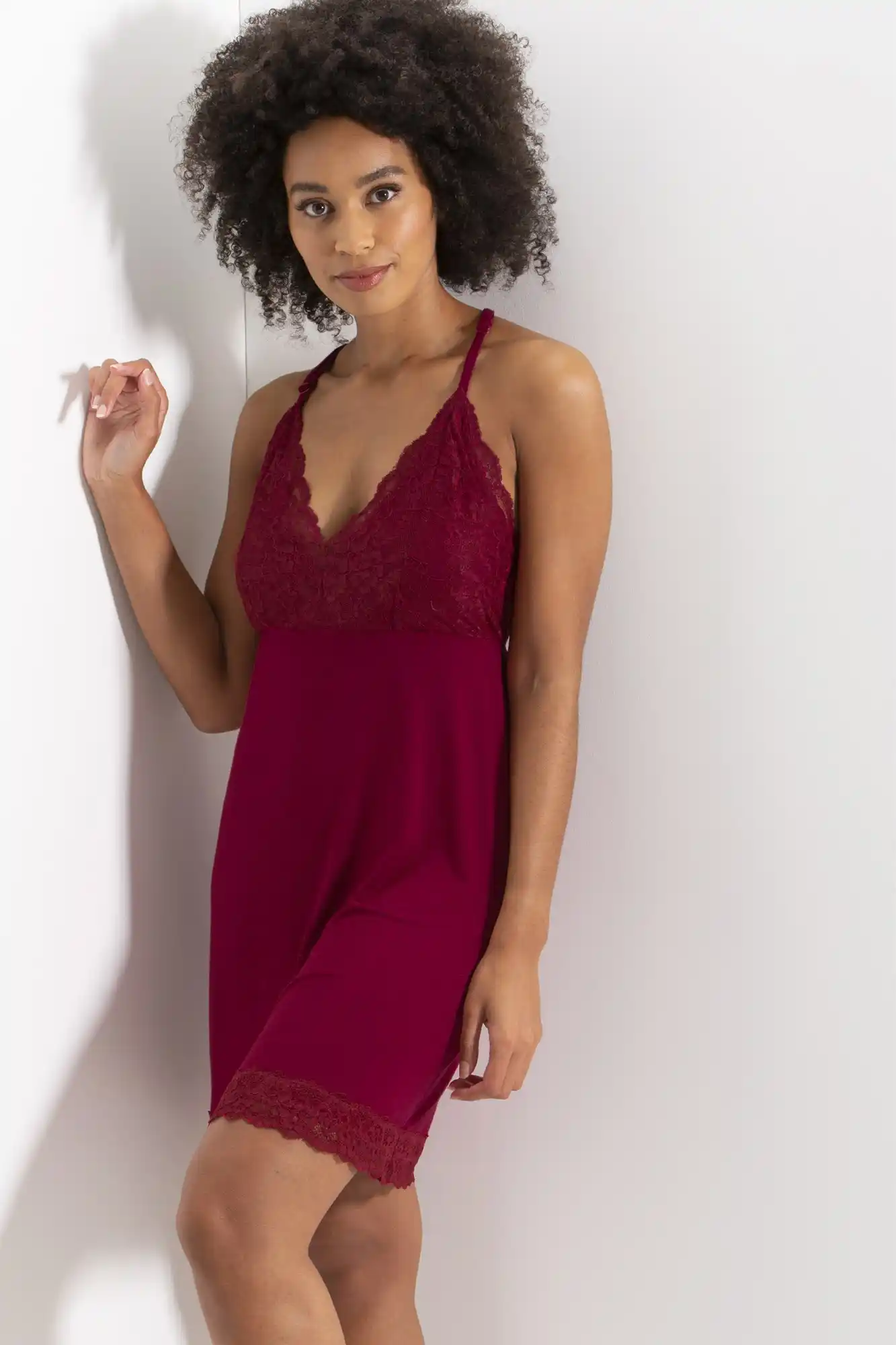 Opulence Chemise, Pour Moi, Opulence Chemise, Red/Pink, Lace
